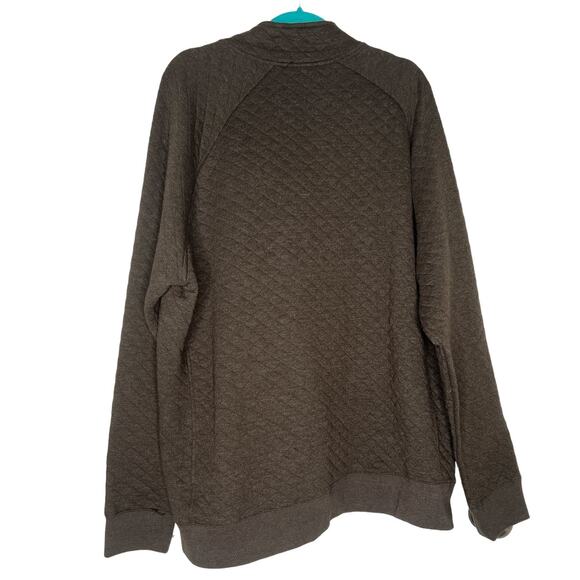 NEW Eddie Bauer Men's Quilted Quarter Snap in Brown Size XXL - Picture 2 of 6